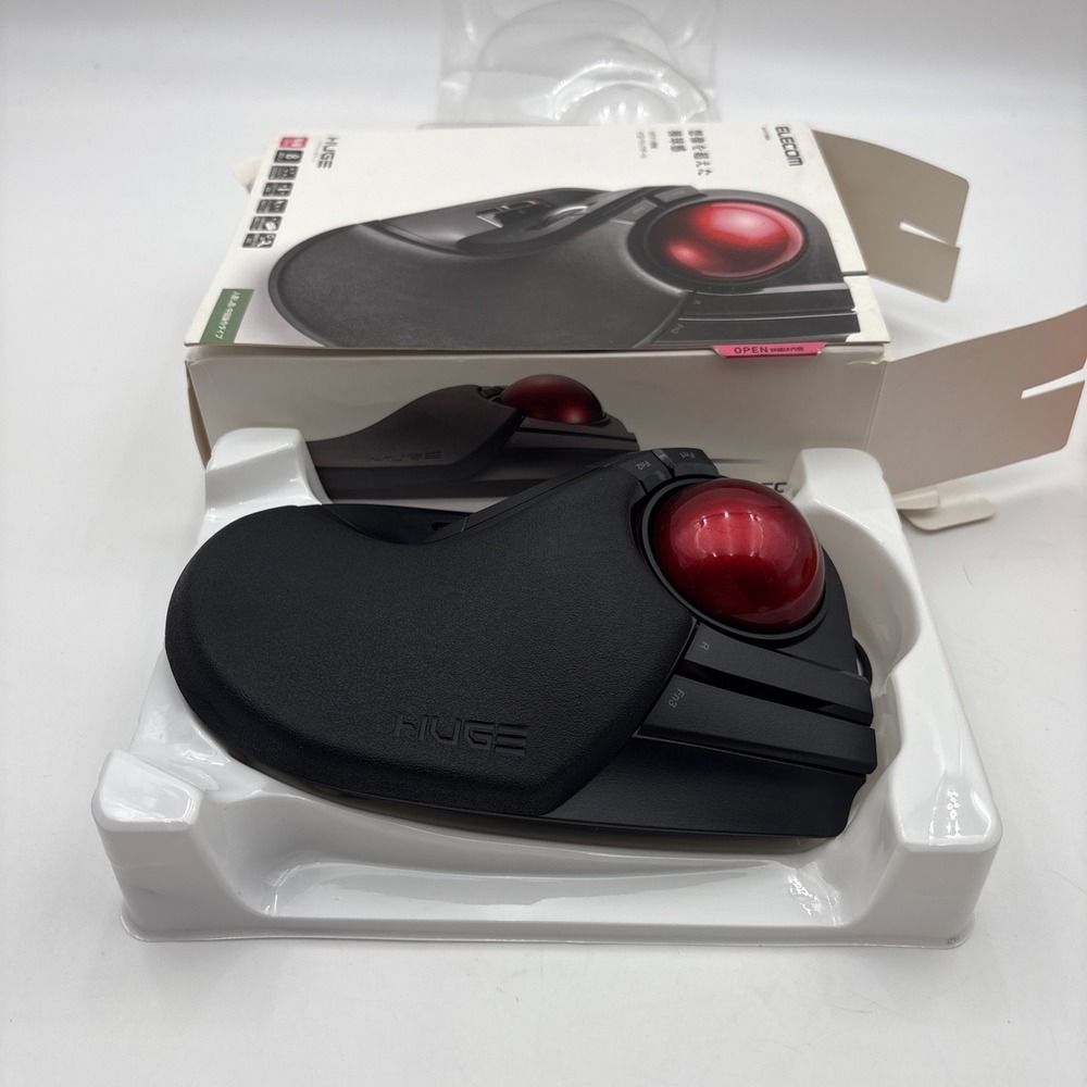 Elecom M-HT1URXBK Mouse Wired Trackball Large Ball 8 Buttons Tilt Function Black